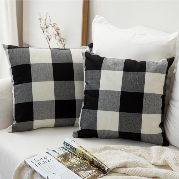 Set of 2 Miulee Buffalo Check Pillow Covers 18” - Picture 1 of 3
